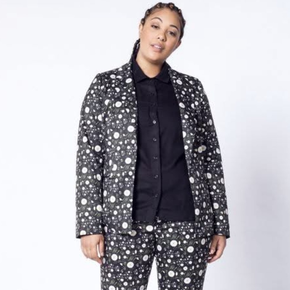 Wildfang Black and White Polka Dot Blazer